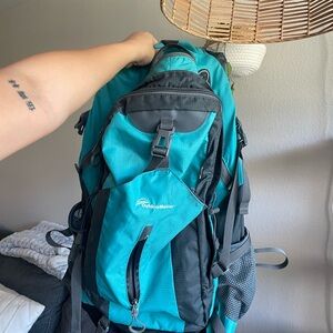 OutdoorMaster Teal and Black Backpack 50L